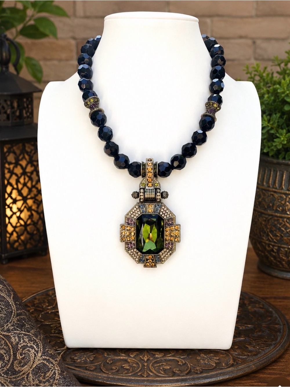 HEIDI DAUS “Estate Elegance" Art Deco Necklace with Removable Pendant